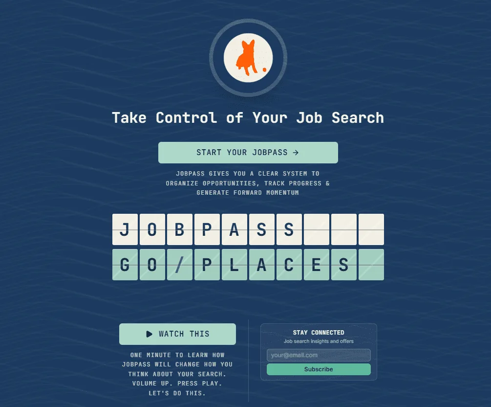 JobPass project website with job-search content